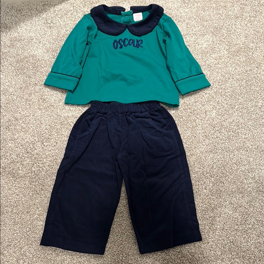 Green and Navy Outfit Set